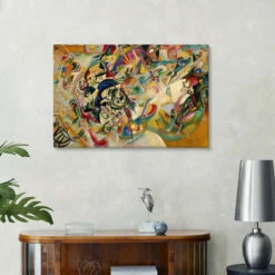 Composition No. 7 (1913) Wassily Kandinsky Lærredsbillede 30 X 20 Cm Billedramme -POSTERLOUNGE Salg 742049 canvas room rustic l