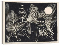 The Cat On The Hunt Tinus Van Doorn Lærredsbillede 30 X 20 Cm Billedramme