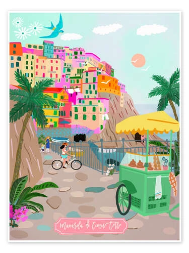 Manarola Di Cinque Terre Taika Tori Plakat 30 X 40 Cm Billedramme 3 Manarola Di Cinque Terre Taika Tori Plakat 30 X 40 Cm Billedramme