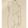 Female Nude, Back View Egon Schiele Akrylbillede 20 X 30 Cm Billedramme