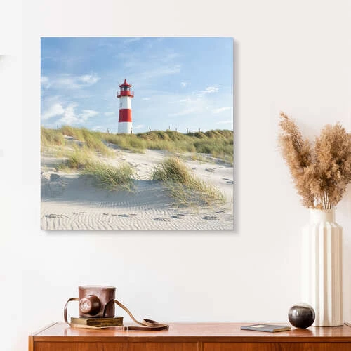 Red Lighthouse On The North Sea Beach Jan Christopher Becke Galleritryk 30 X 30 Cm Billedramme 6 Red Lighthouse On The North Sea Beach Jan Christopher Becke Galleritryk 30 X 30 Cm Billedramme - Billede 4