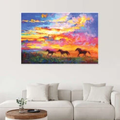 Wild Horses At Sunset Leon Devenice Plakat 30 X 20 Cm Billedramme -POSTERLOUNGE Salg 746141 poster room colourful l