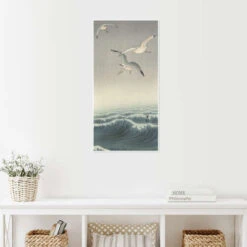 Three Seagulls, Ca. 1900 Ohara Koson Plakat 20 X 40 Cm Billedramme -POSTERLOUNGE Salg 746290 poster room landscapes l