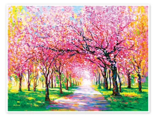 Cherry Blossom Trees Leon Devenice Plakat 40 X 30 Cm Billedramme 3 Cherry Blossom Trees Leon Devenice Plakat 40 X 30 Cm Billedramme