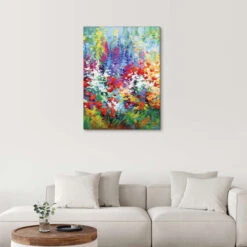 Colourful Flowers Abstract Leon Devenice Lærredsbillede 20 X 30 Cm Billedramme -POSTERLOUNGE Salg 746579 canvas room colourful l
