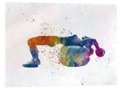 Fitness Exercise With A Ball X Nobelart Akrylbillede 30 X 20 Cm Billedramme