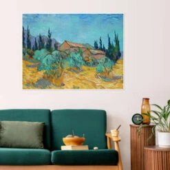 Wooden Huts Among Olive Trees And Cypresses Vincent Van Gogh Plakat 40 X 30 Cm Billedramme -POSTERLOUNGE Salg 746874 poster room living room l