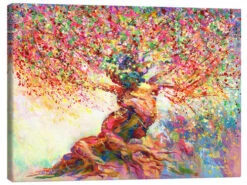 Colourful Tree Of Passion Leon Devenice Lærredsbillede 30 X 20 Cm Billedramme