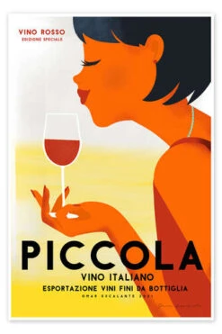 Vintage Vino Rosso II Omar Escalante Plakat 20 X 30 Cm Billedramme