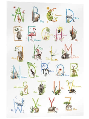 Colourful ABC With Animals (German) Nadine Conrad Akrylbillede 20 X 30 Cm Billedramme 3 Colourful ABC With Animals (German) Nadine Conrad Akrylbillede 20 X 30 Cm Billedramme