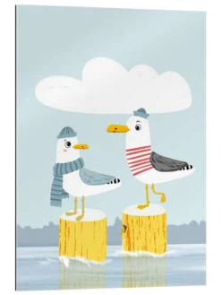 Two Seagulls, Two Friends Julia Reyelt Galleritryk 20 X 30 Cm Billedramme