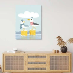 Two Seagulls, Two Friends Julia Reyelt Galleritryk 20 X 30 Cm Billedramme -POSTERLOUNGE Salg 747656 gallery print room illustrations l