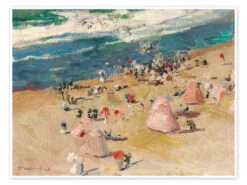 Beach At Biarritz Joaquín Sorolla Y Bastida Plakat 40 X 30 Cm Billedramme