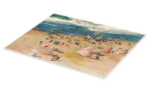 Beach At Biarritz Joaquín Sorolla Y Bastida Plakat 40 X 30 Cm Billedramme 4 Beach At Biarritz Joaquín Sorolla Y Bastida Plakat 40 X 30 Cm Billedramme - Billede 2