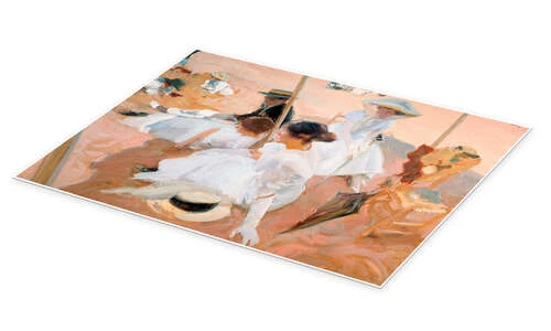 Under The Parasol, On The Beach At Zarautz, 1905 Joaquín Sorolla Y Bastida Plakat 40 X 30 Cm Billedramme 4 Under The Parasol, On The Beach At Zarautz, 1905 Joaquín Sorolla Y Bastida Plakat 40 X 30 Cm Billedramme - Billede 2