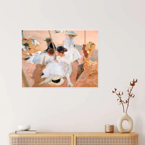 Under The Parasol, On The Beach At Zarautz, 1905 Joaquín Sorolla Y Bastida Plakat 40 X 30 Cm Billedramme 6 Under The Parasol, On The Beach At Zarautz, 1905 Joaquín Sorolla Y Bastida Plakat 40 X 30 Cm Billedramme - Billede 4