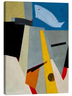 Untitled - Picture With Whale, 1924 Kurt Schwitters Lærredsbillede 20 X 30 Cm Billedramme