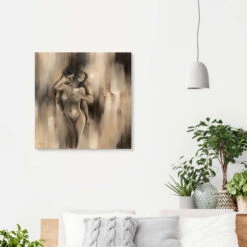 Embraced, Couple Nude Isabella Karolewicz Akrylbillede 30 X 30 Cm Billedramme -POSTERLOUNGE Salg 748876 acrylic glass room bedroom l
