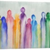 Abstract Group Of People In Rainbow Colors Natalie Bruns Lærredsbillede 30 X 20 Cm Billedramme
