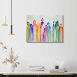 Abstract Group Of People In Rainbow Colors Natalie Bruns Lærredsbillede 30 X 20 Cm Billedramme -POSTERLOUNGE Salg 749242 canvas room contemporary l