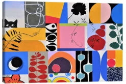 Waiting For Summer - Geometric Composition Sophie Duplain Lærredsbillede 30 X 20 Cm Billedramme