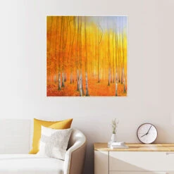 Silence Is Golden - Autumn Forest Sophie Duplain Plakat 30 X 30 Cm Billedramme -POSTERLOUNGE Salg 750466 poster room yellow l