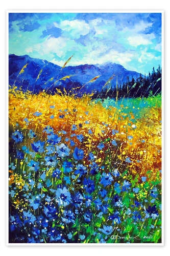 Blue Wildflowers In The Mountain Valley Olha Darchuk Plakat 20 X 30 Cm Billedramme 3 Blue Wildflowers In The Mountain Valley Olha Darchuk Plakat 20 X 30 Cm Billedramme