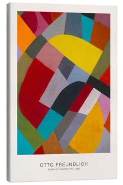 Abstract Composition, 1938 Otto Freundlich Lærredsbillede 20 X 30 Cm Billedramme