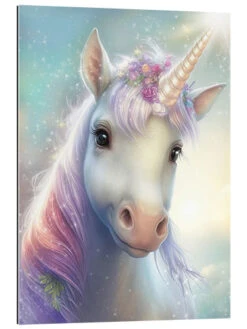 Magical Unicorn Portrait Dolphins DreamDesign Galleritryk 20 X 30 Cm Billedramme