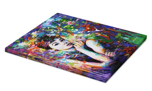 Audrey Hepburn, Modern Portrait Leon Devenice Lærredsbillede 20 X 30 Cm Billedramme 4 Audrey Hepburn, Modern Portrait Leon Devenice Lærredsbillede 20 X 30 Cm Billedramme - Billede 2