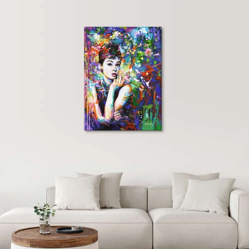 Audrey Hepburn, Modern Portrait Leon Devenice Lærredsbillede 20 X 30 Cm Billedramme 6 Audrey Hepburn, Modern Portrait Leon Devenice Lærredsbillede 20 X 30 Cm Billedramme - Billede 4