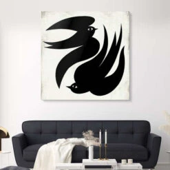 Two Swallows Dancing In The Sky ATELIER M Galleritryk 30 X 30 Cm Billedramme -POSTERLOUNGE Salg 753112 gallery print room black l