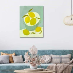 Five Lemons ATELIER M Lærredsbillede 20 X 30 Cm Billedramme -POSTERLOUNGE Salg 753114 canvas room still lifes l
