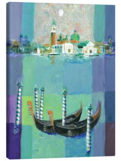 Venice From San Giorgio Eugen Stross Lærredsbillede 20 X 30 Cm Billedramme