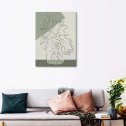 Vase Of Flowers On Sage Green Pictufy Studio Lærredsbillede 20 X 30 Cm Billedramme -POSTERLOUNGE Salg 753588 canvas room flowers l