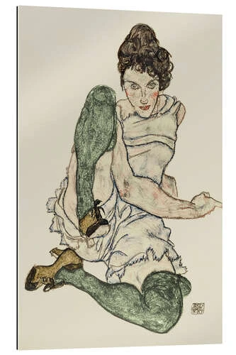 Hand Drawings, Seated Woman With Green Stockings, 1920 Egon Schiele Galleritryk 20 X 30 Cm Billedramme 3 Hand Drawings, Seated Woman With Green Stockings, 1920 Egon Schiele Galleritryk 20 X 30 Cm Billedramme