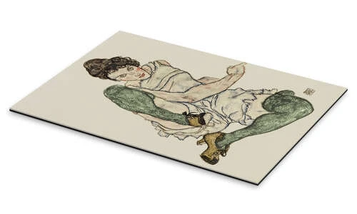Hand Drawings, Seated Woman With Green Stockings, 1920 Egon Schiele Galleritryk 20 X 30 Cm Billedramme 4 Hand Drawings, Seated Woman With Green Stockings, 1920 Egon Schiele Galleritryk 20 X 30 Cm Billedramme - Billede 2