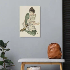 Hand Drawings, Seated Woman With Green Stockings, 1920 Egon Schiele Galleritryk 20 X 30 Cm Billedramme 9 Hand Drawings, Seated Woman With Green Stockings, 1920 Egon Schiele Galleritryk 20 X 30 Cm Billedramme -POSTERLOUNGE Salg 753892 gallery print room fashion l