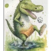 Cute Footballer Crocodile Peter Roder Galleritryk 20 X 30 Cm Billedramme -POSTERLOUNGE Salg 754751 gallery print l