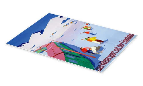 Reaching The Winter Sports By Train Vintage Ski Collection Plakat 20 X 30 Cm Billedramme 4 Reaching The Winter Sports By Train Vintage Ski Collection Plakat 20 X 30 Cm Billedramme - Billede 2