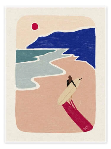 Sunset Surfing Fabian Lavater Plakat 30 X 40 Cm Billedramme 3 Sunset Surfing Fabian Lavater Plakat 30 X 40 Cm Billedramme