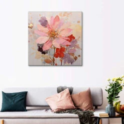 Abstract Flowers I UtArt Lærredsbillede 30 X 30 Cm Billedramme -POSTERLOUNGE Salg 757070 canvas room flowers l
