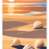 Abstract Seashells In Beach Sunset Gradient Grooves Plakat 30 X 40 Cm Billedramme