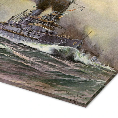 German Navy Ships Of The Line Off Kiel Willy Stöwer Akrylbillede 30 X 20 Cm Billedramme 5 German Navy Ships Of The Line Off Kiel Willy Stöwer Akrylbillede 30 X 20 Cm Billedramme - Billede 3