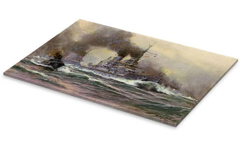 German Navy Ships Of The Line Off Kiel Willy Stöwer Akrylbillede 30 X 20 Cm Billedramme 4 German Navy Ships Of The Line Off Kiel Willy Stöwer Akrylbillede 30 X 20 Cm Billedramme - Billede 2