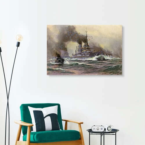 German Navy Ships Of The Line Off Kiel Willy Stöwer Akrylbillede 30 X 20 Cm Billedramme 6 German Navy Ships Of The Line Off Kiel Willy Stöwer Akrylbillede 30 X 20 Cm Billedramme - Billede 4