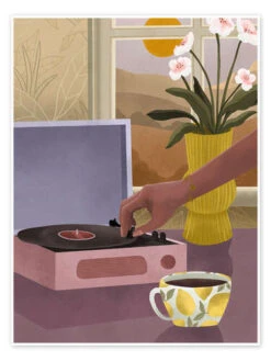 Stop The Record Goed Blauw Plakat 30 X 40 Cm Billedramme