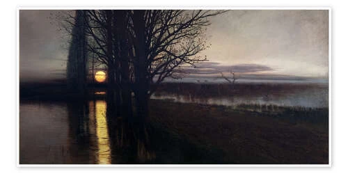 Moonrise, Stanisław Masłowski, 1884 Plakat 40 X 20 Cm Billedramme 3 Moonrise, Stanisław Masłowski, 1884 Plakat 40 X 20 Cm Billedramme