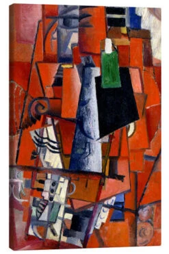 A Woman At The Piano, Kazimir Malevich Lærredsbillede 20 X 30 Cm Billedramme