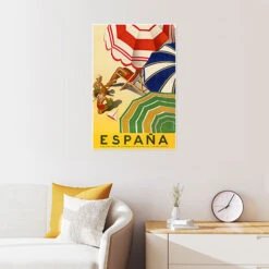 España - Vintage Beach Vacation Vintage Travel Collection Plakat 20 X 30 Cm Billedramme -POSTERLOUNGE Salg 761429 poster room yellow l